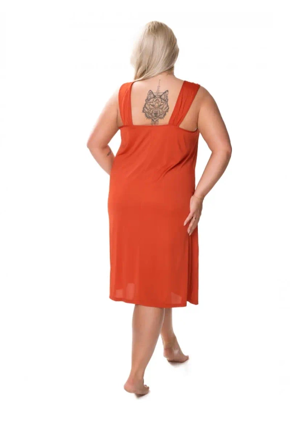 4114 Róża halka koszula nocna damska Mewa ceglasty