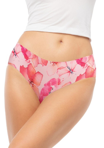 Figi klasyczne Julimex Mallow Simple Classic kwiatowe bezszwowe INVISIBLE