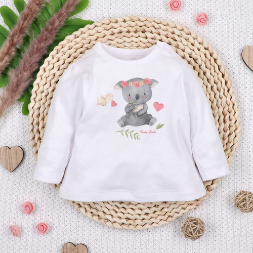 ABN-5641 Nini Bluzka Niemowlęca Słodka Koala 100% Bawełna Organiczna – Polska Produkcja