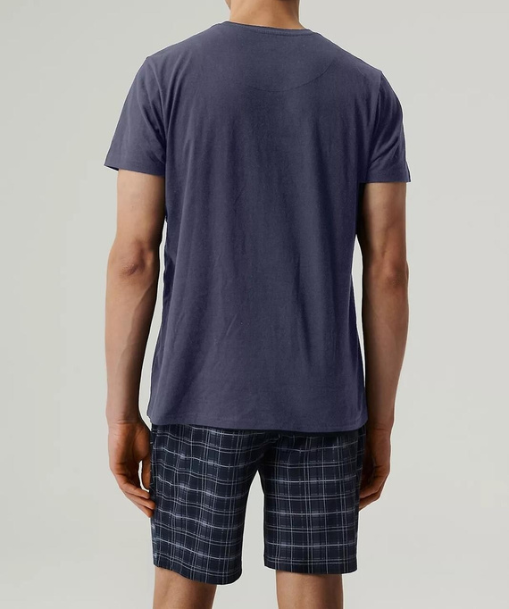  NMP-380  Piżama męska krótki rękaw, Atlantic- granatowy