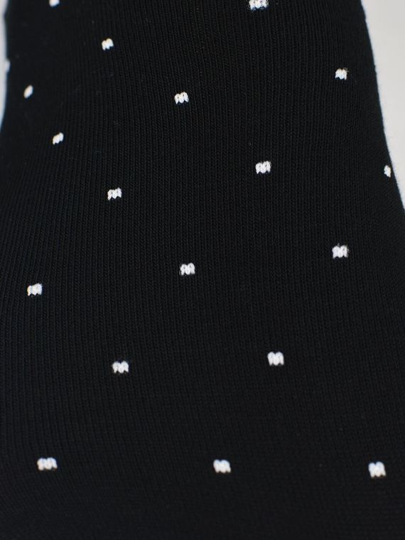 Stopki damskie Noviti ST077 – modal, kropki, płaskie szwy, komfort czarny 