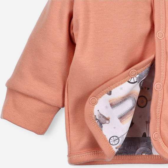 ABN-4717/POM Cute Cars Bluza dresowa rozpinana z bawełny organicznej Nini pomarańczowy 