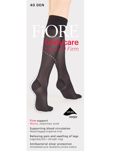 M 2103 Travel Firm Podkolanówki 40 den Fiore - black