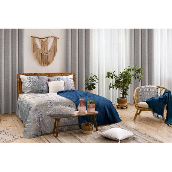 Daisy Poszewka dekoracyjna z falbanami Eurofirany stalowy