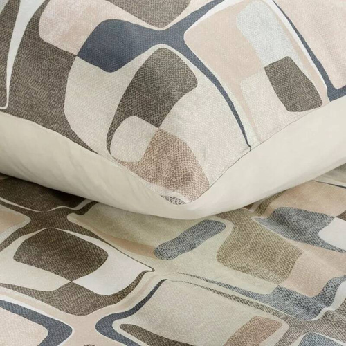 Spring 36 geometria pościel satynowa Eurofirany beżowy