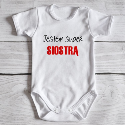 Body krótki rękaw "Jestem super bratem " Moocha czarne