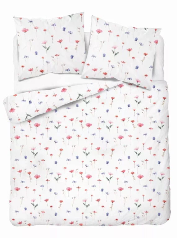 5486 B Pościel satynowa Detexpol Satin Stories biały - róż | 100% bawełna, splot satynowy, zamek, opakowanie prezentowe