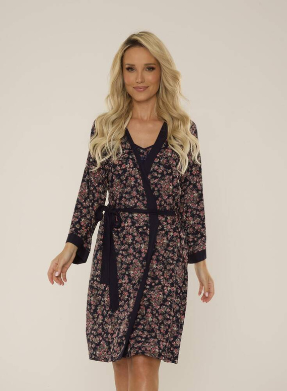 468 Mia Szlafrok damski Forex - granatowy