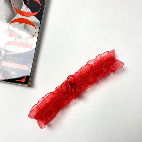 221 Podwiązka szyfonowa De Lafense - czerwony