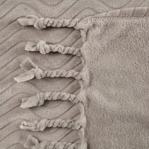 Emma Koc narzuta z frędzlami Eurofirany beżowy