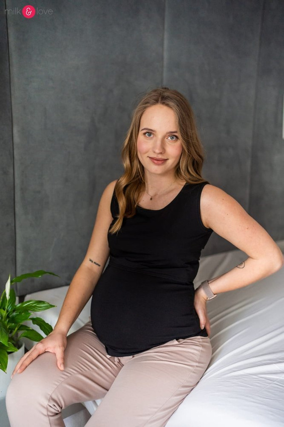 Milk Top koszulka ciążowa i do karmienia Milk&Love czarny
