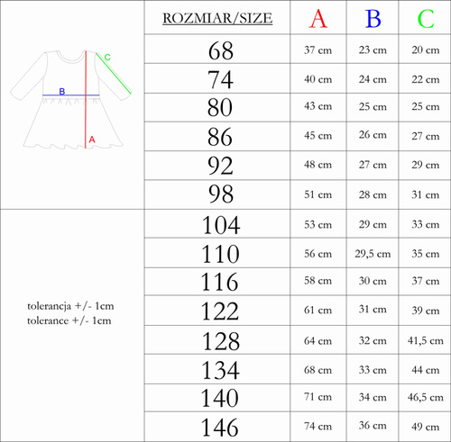212169 Tola sukienka dziewczęca Nicol – bawełna 100%, długi rękaw, falbanki, polska produkcja
