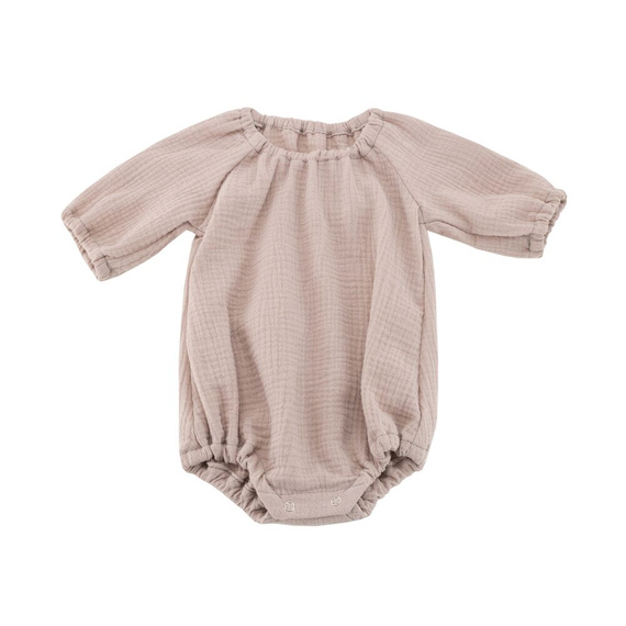 Powder Pink Body niemowlęce muślinowe długi rękaw Makaszka – 100% bawełna