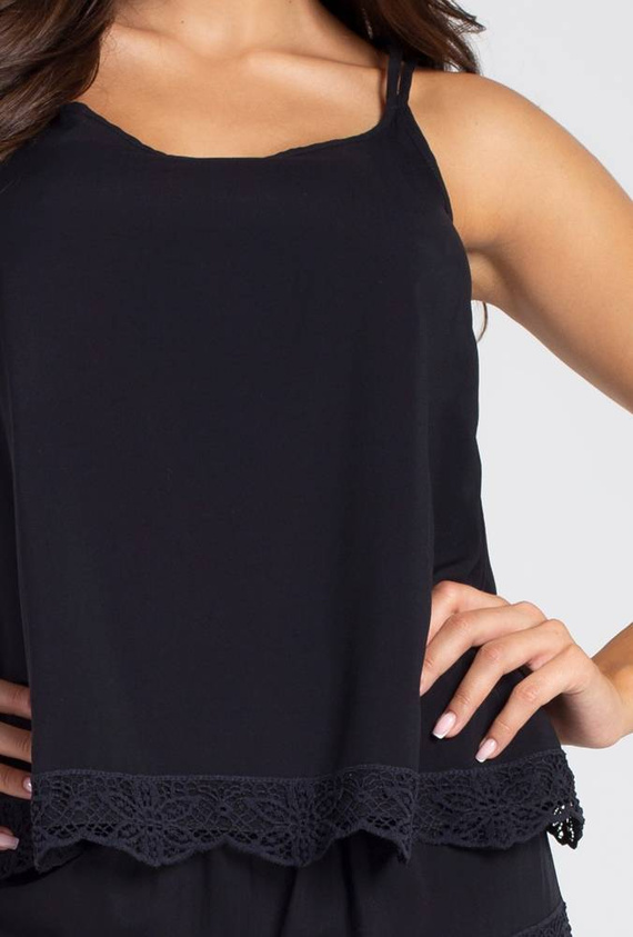 42674S Cami Estelle Koszulka Piżamowa Gatta - czarny