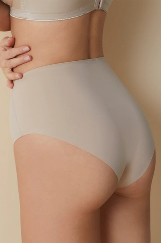 503 Figi damskie Maxi Braga Selene beżowe  – wysoki stan, bezszwowe, modelujące