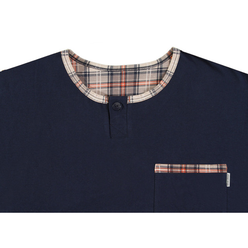 2576/26 Jasiek Piżama Męska długi rękaw i spodnie Sesto Senso - granatowy