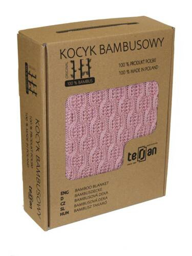 Squares Kocyk bambusowy Terjan - deep pink