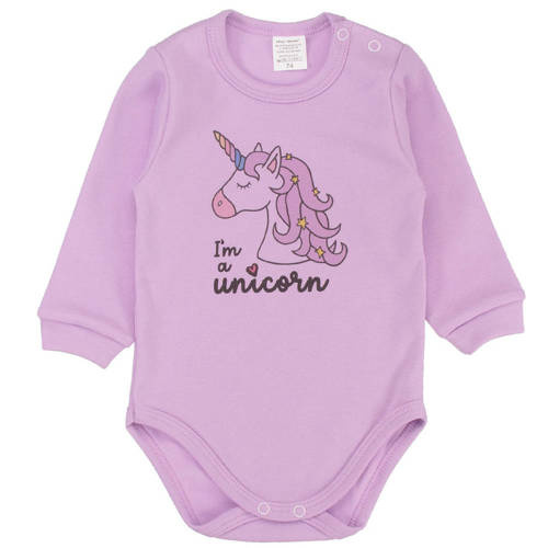 Jednorożec Body z długim rękawem Martex fioletowy