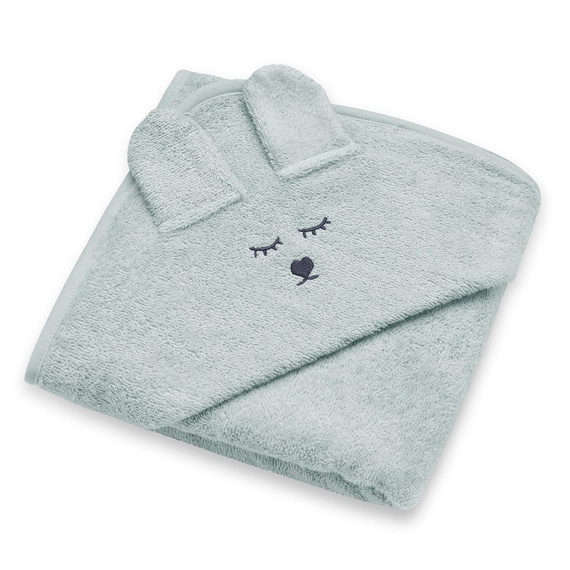 Ręcznik bambusowy z uszami Yosoy - szałwiowy 