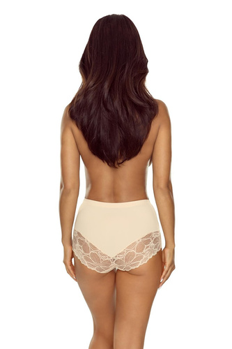 Figi Damskie Lapinee Livia 5045 Wysoki Stan Modelujące Brzuch Koronka- beżowy