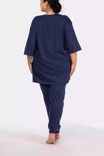 Homie shortsleeve Piżama damska Mona navy 