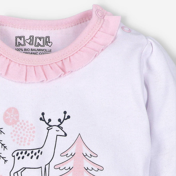 ABN-4454/BIA Jelonki Bluzka z bawełny organicznej Nini biały