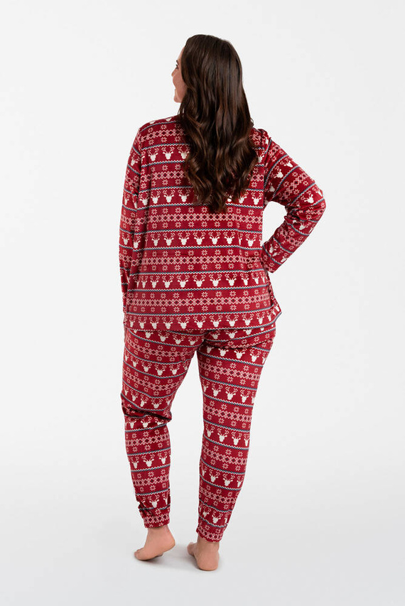 Islandia Polarowy Komplet Damski Italian Fashion - druk bordowy