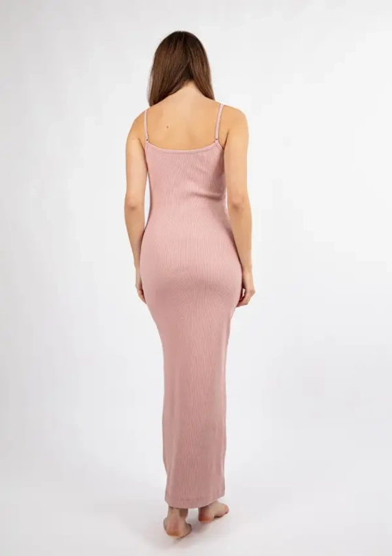 DK-K-P7 Sukienka bawełniana DKaren - pudrowa