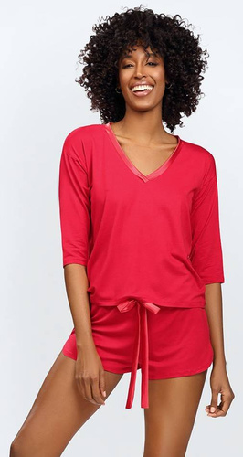 Edith Komplet Piżama Damska DKaren - czerwony