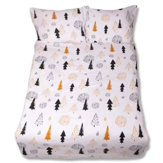 F-87 Pościel flanelowa świąteczna choinki bombki Matex biały