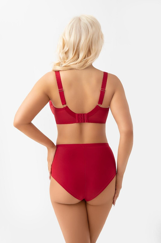 Gorsenia G024 Desire biustonosz soft czerwony na duży biust z fiszbinami