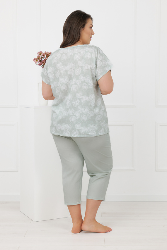 Piżama Kalina Italian Fashion – 100% bawełna, 3/4- miętowa