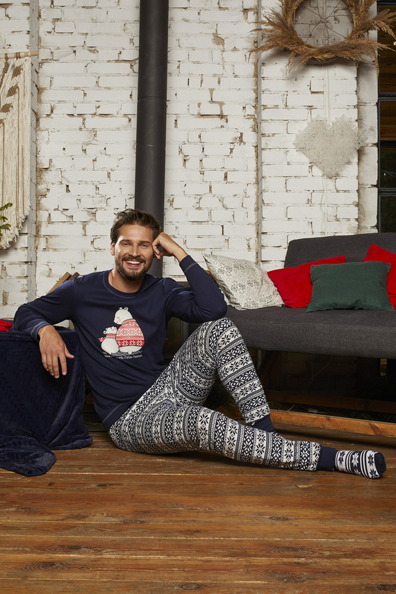 Arktyka Piżama Męska Italian Fashion -  granatowy