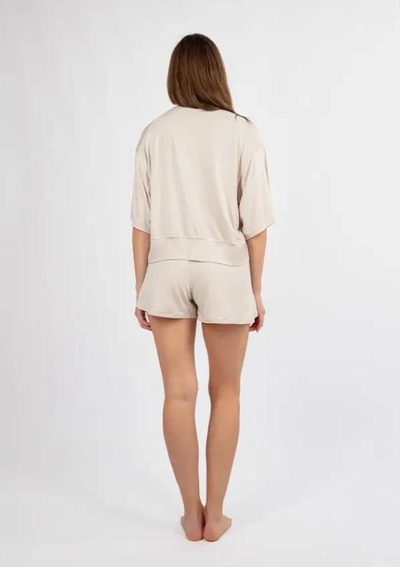 DK-K-B19 Komplet damski bambusowy Dkaren - ecru