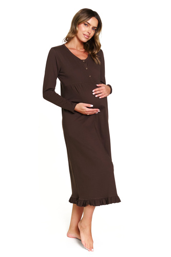 7318 Doctor Nap – Koszula nocna ciążowa i do karmienia z bawełny | Polska produkcja - brownie