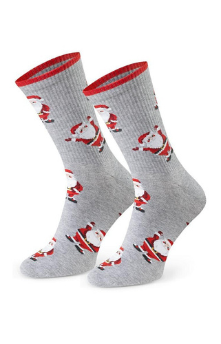 Art.136 Skarpety świąteczne męskie Steven melanż szary 166 – wzory bożonarodzeniowe, bawełna