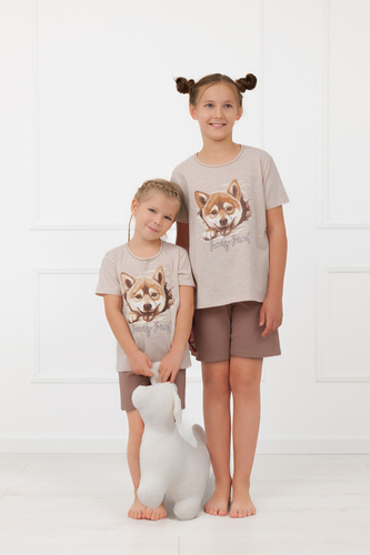 Piżama dziewczęca Shiba Italian Fashion 100% bawełna szorty