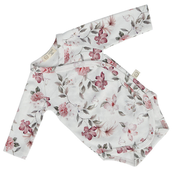 Body rozpinane z bawełny organicznej Boho Flowers Pink Yosoy