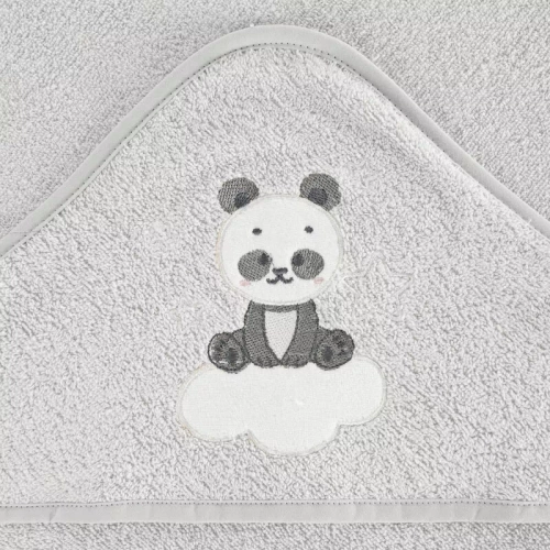 Baby 63 Panda niemowlęce okrycie kąpielowe Eurofirany srebrny 