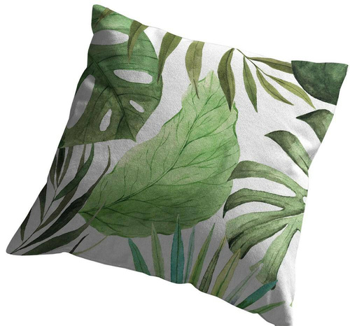 4154 A Poszewka dekoracyjna Panama 98 Detexpol zielona liście monstery