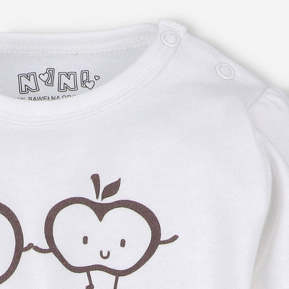 ABN-5295/ECR Happy Apples Body z bawełny organicznej Nini ecru