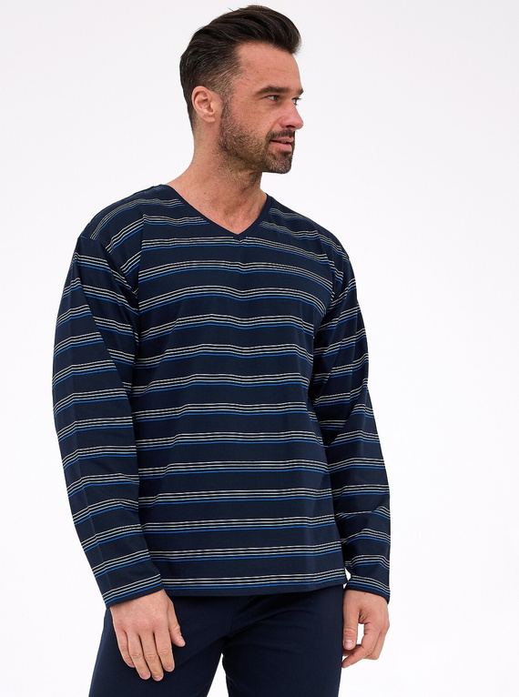 139/46 Męska piżama Cornette Various | Bawełna, długi rękaw, pakowana w pudełko