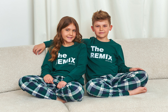 Doctor Nap 7342 – Piżama dziecięca unisex „The Remix” | Kolekcja rodzinna, polska produkcja - navy blue