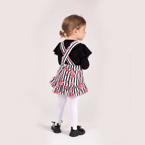 184274 Spódniczka na szelkach "Nana" Nicol - paski/kwiaty