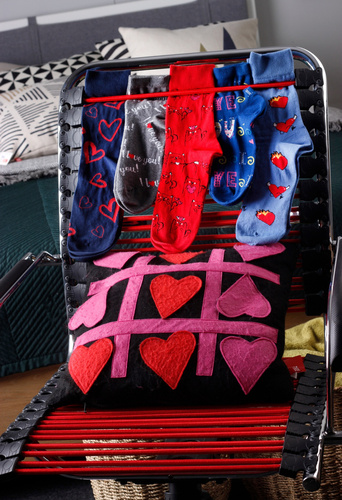 W84.01P Woman Casual Skarpety Walentynkowe damskie Wola 199/B6R - navy