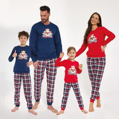 Cornette Family 115/323 piżama męska świąteczna 100% bawełna w kratkę