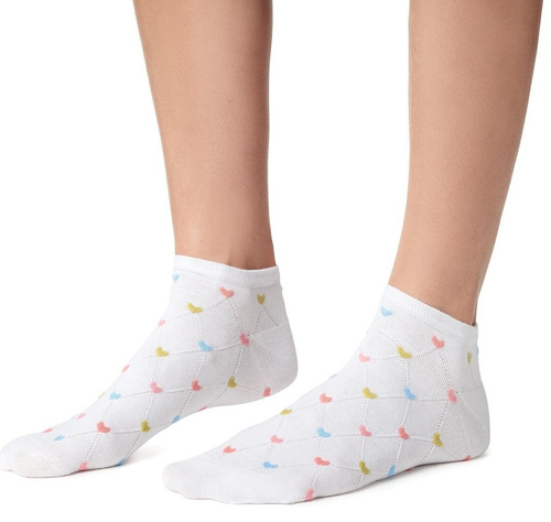 Stopki damskie Steven 114 Summer bawełniane cienkie do sneakersów biały 178