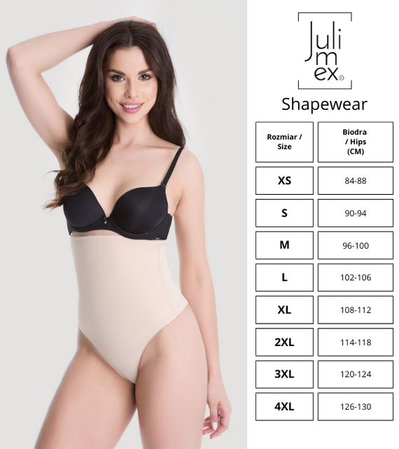 275 Stringi korygujące Shapewear Wysoka Talia Julimex- naturalne