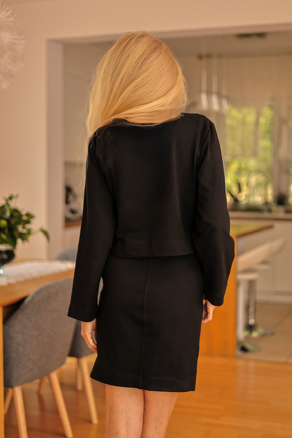 Dallas — zestaw damski: sukienka + bluza, 95% bawełna 5% elastan | polska marka Mirale - czarny