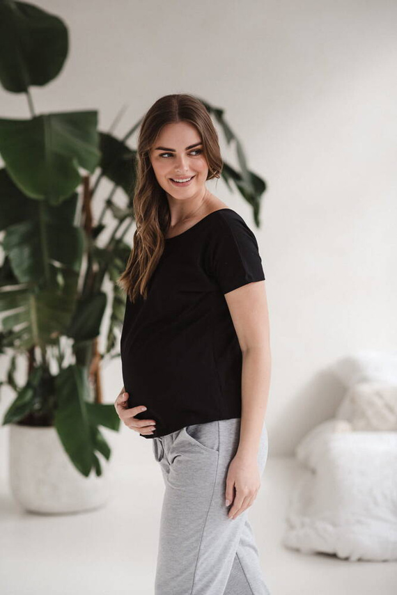 Two Ways bluzka ciążowa i do karmienia dwustronna krótki rękaw  Milk&Love czarny 